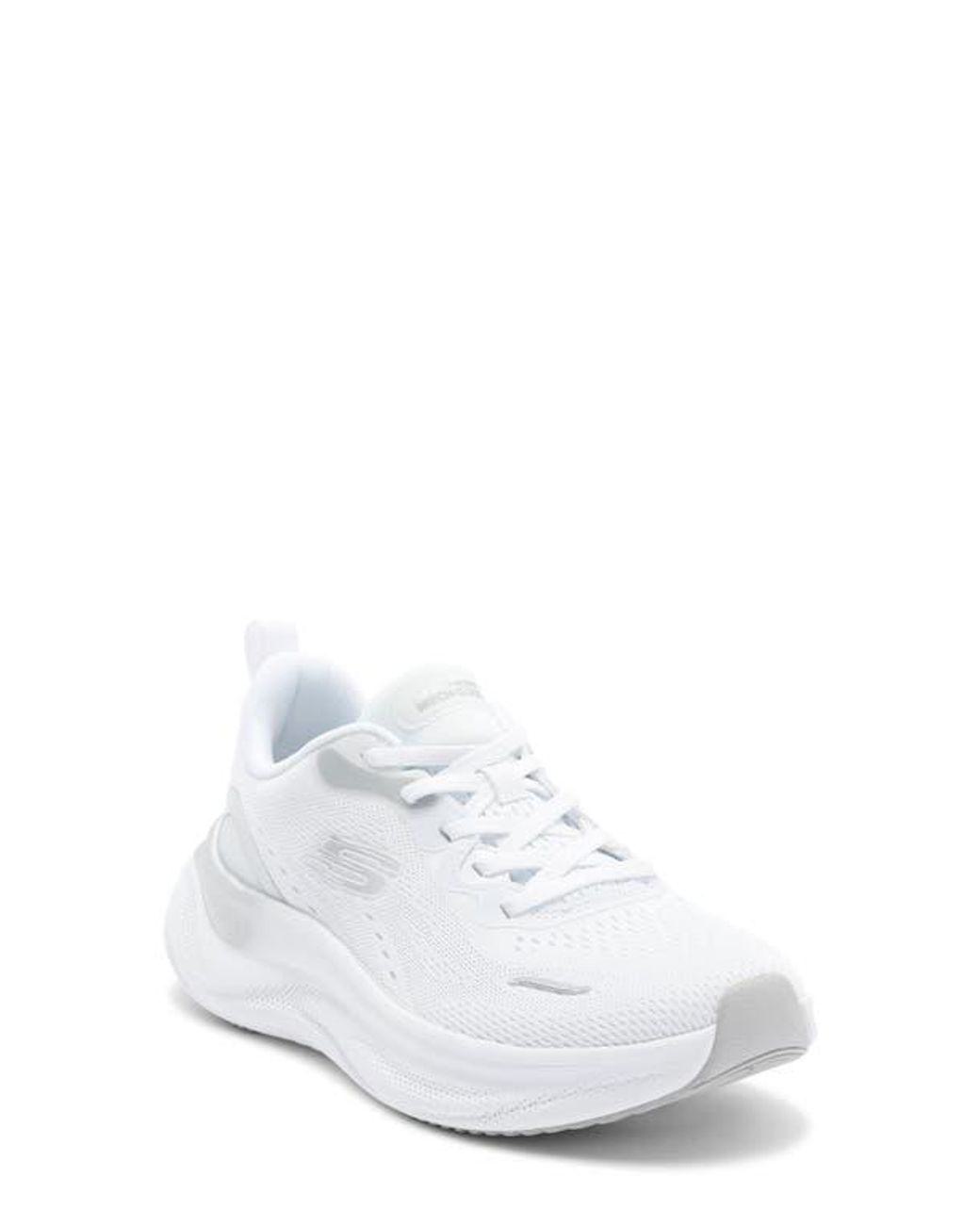 Women's White Skech Cloud Gentle Glow Sneaker