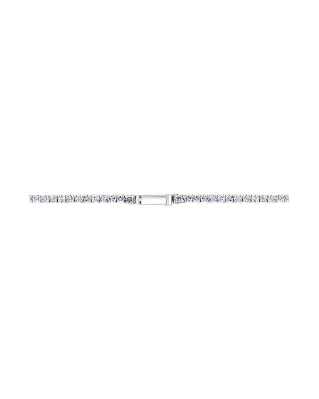 Men's White Sterling Topaz Tennis Necklace