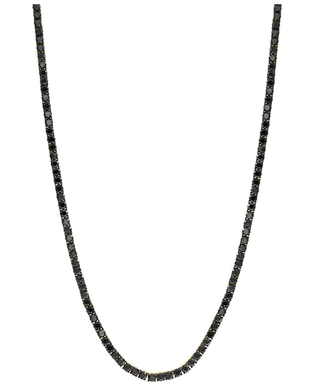 Men's Metallic Effy Black Diamond 20" Tennis Necklace (16-5/8 Ct. T.w.