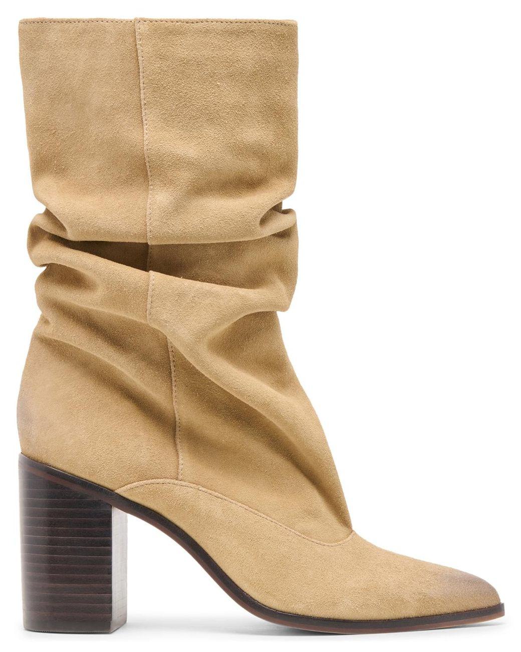 Women's Natural Talina Schrunchy Block Heel Boots