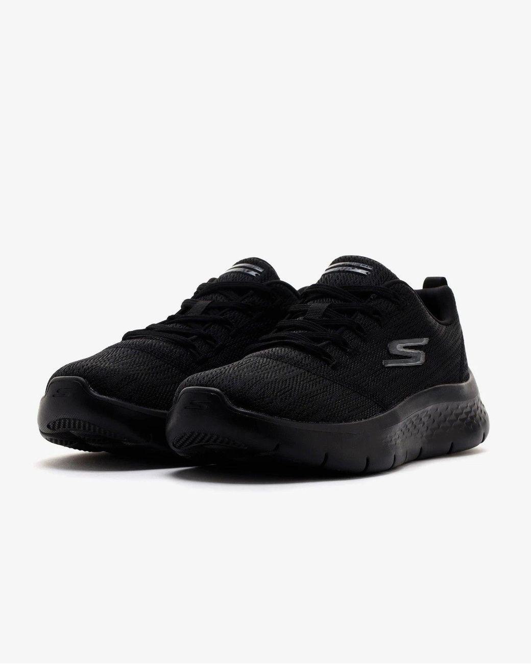 Women's Black Go Walk Flex-Striking Look 124960-Bbk Walking Shoes Nin1308
