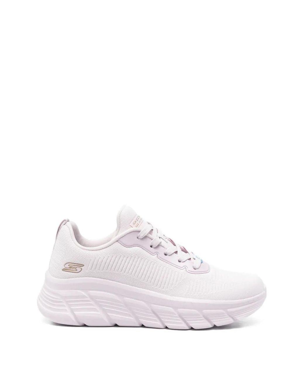 Women's White Bobs Sport B Flex Hi Lace-Up Sneakers
