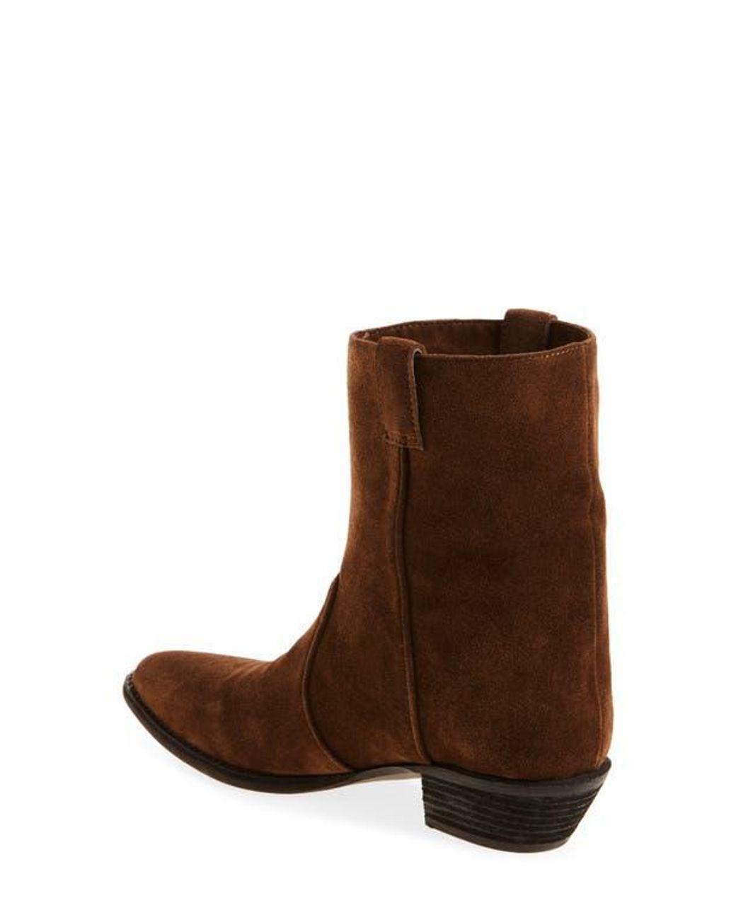 Women's Brown Busca Suede Pointy Toe Boot