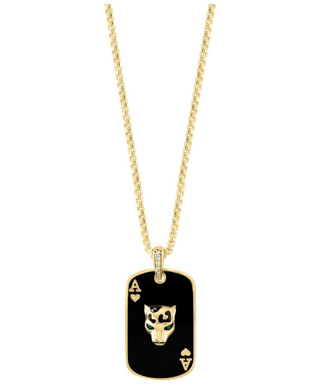 Men's Black Effy Emerald Accent