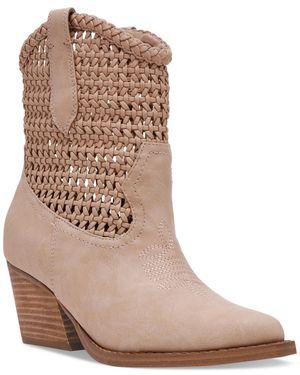 Dolce Vita Alessia Woven Pull-on Cowboy Western Booties - Brown