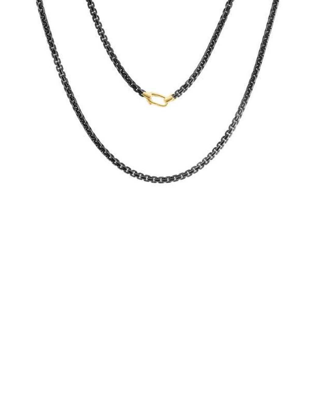 Men's White Sterling Box Chain Necklace