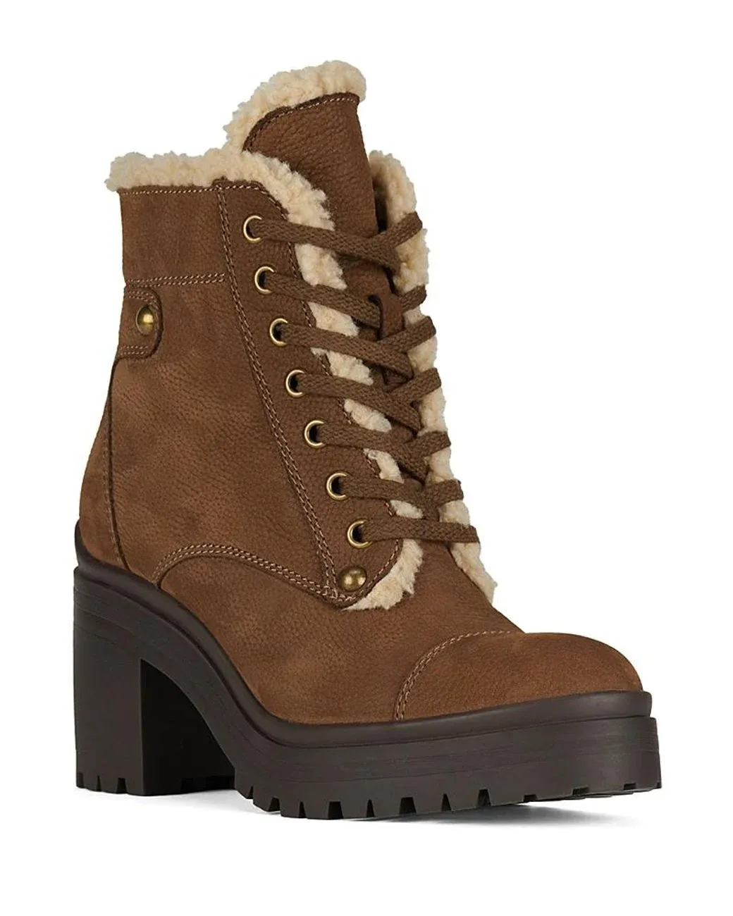 Women's Brown Scaveng Faux Fur Hiker Boots