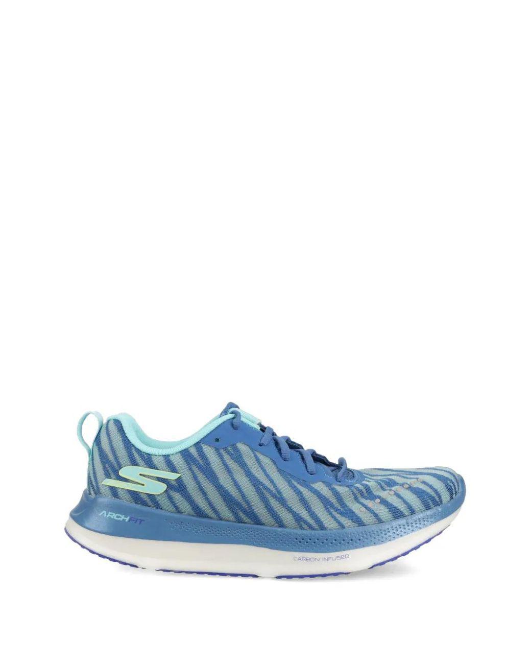 Women's Blue Go Run Razor Excess 2 Zebra-Stripe Sneakers