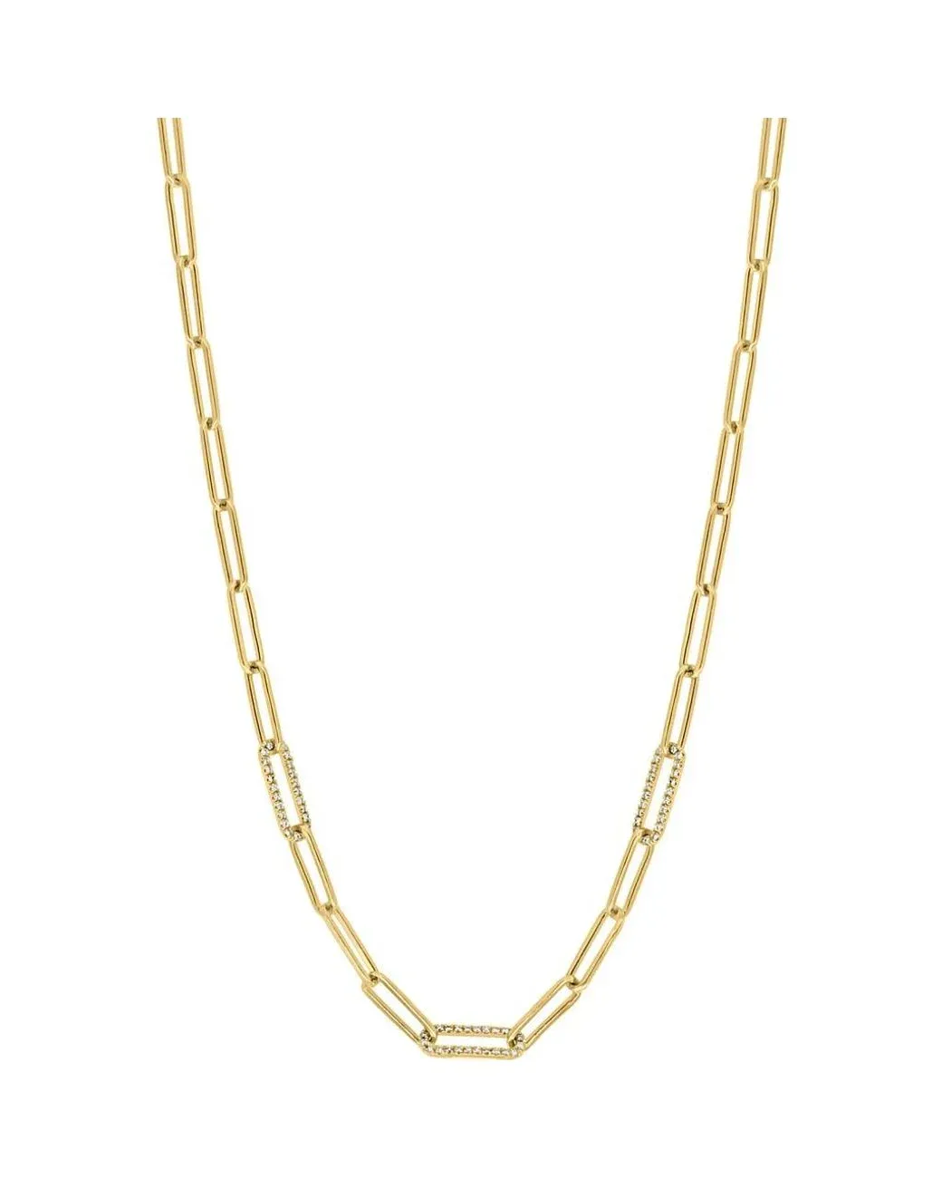 Men's Metallic Diamond Paper Clip Chain Necklace
