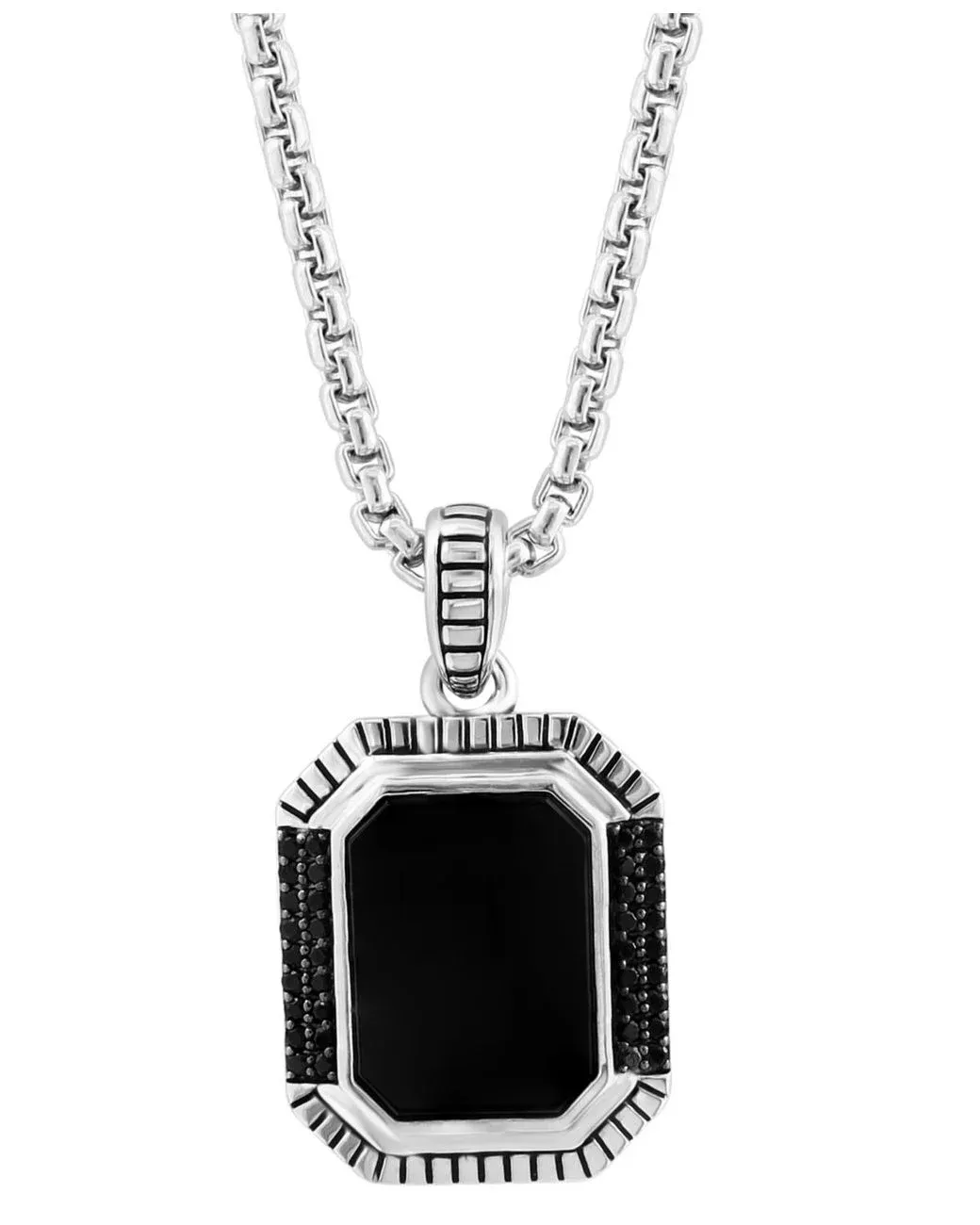 Men's Metallic Effy Onyx & Black Spinel 22" Pendant Necklace