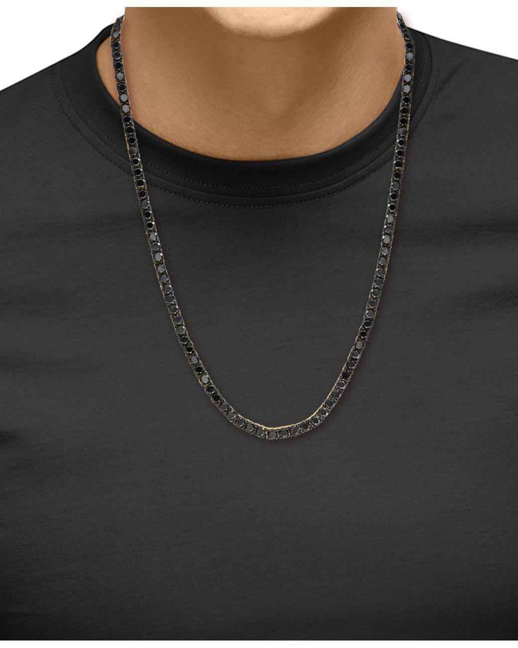 Men's Metallic Effy Black Diamond 20" Tennis Necklace (16-5/8 Ct. T.w.