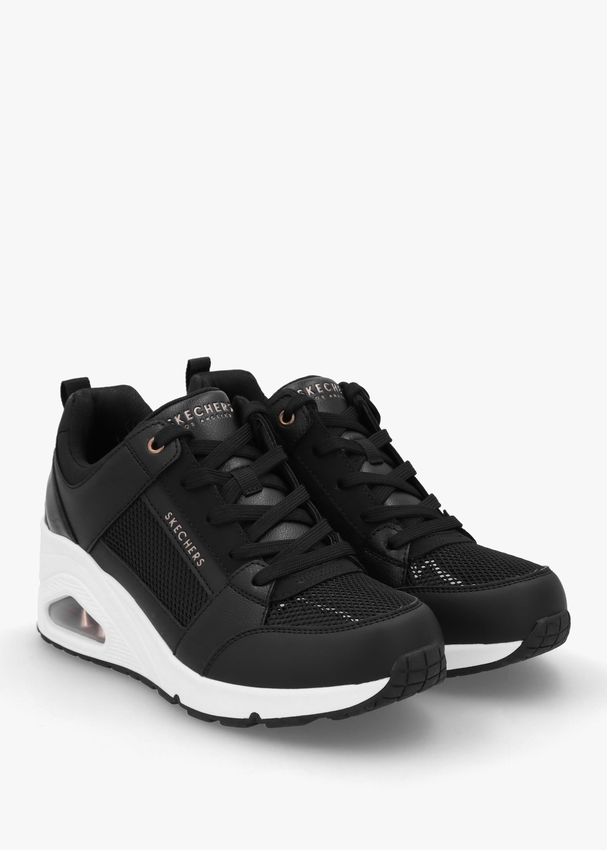 Skechers Uno Everything Nice Black Wedge Trainers