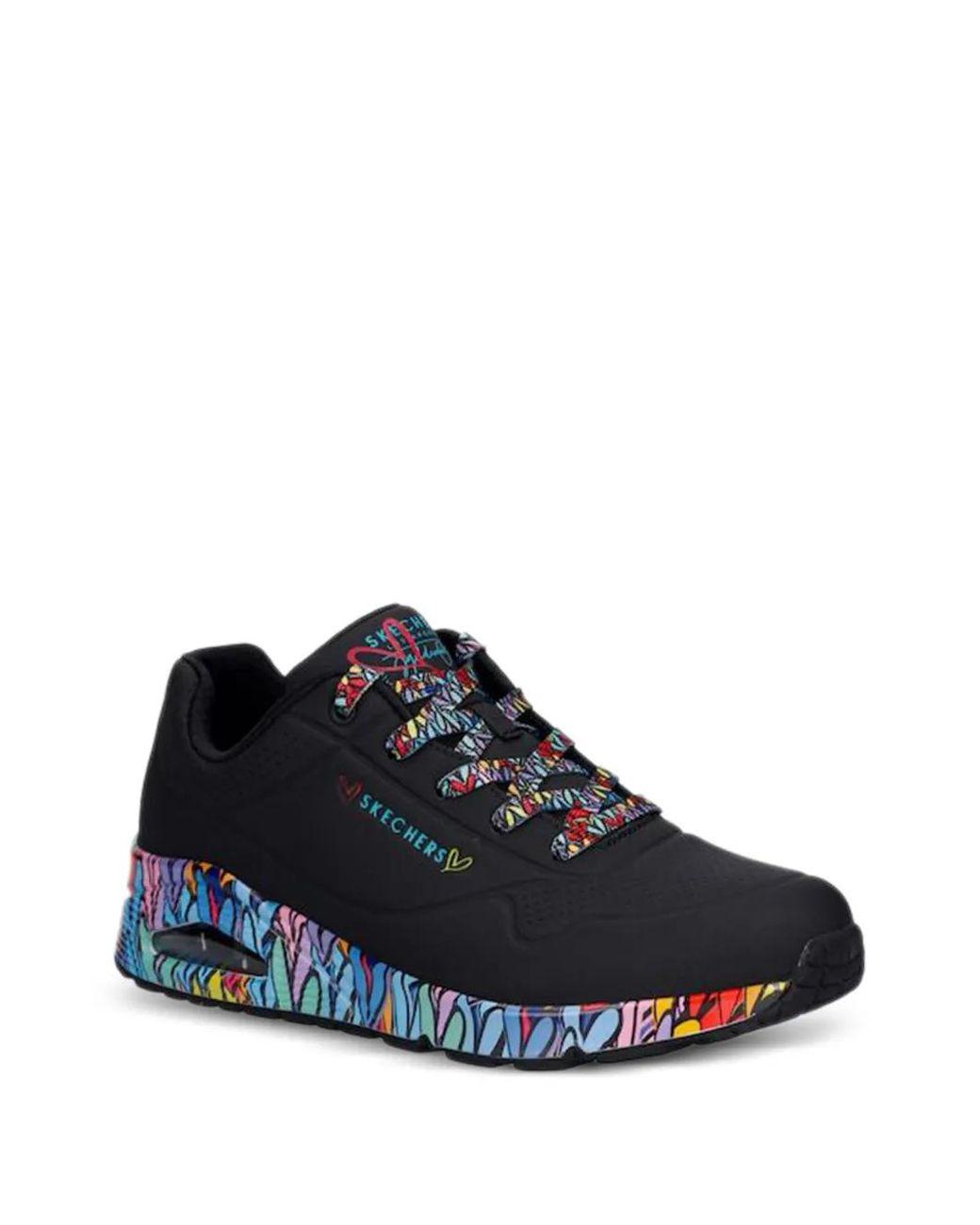 Women's Blue Street Uno Ravaged Love Lace-Up Sneakers