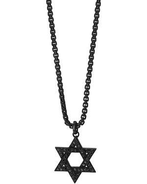 Effy Effy Black Spinel Star Of David 24" Pendant Necklace - White