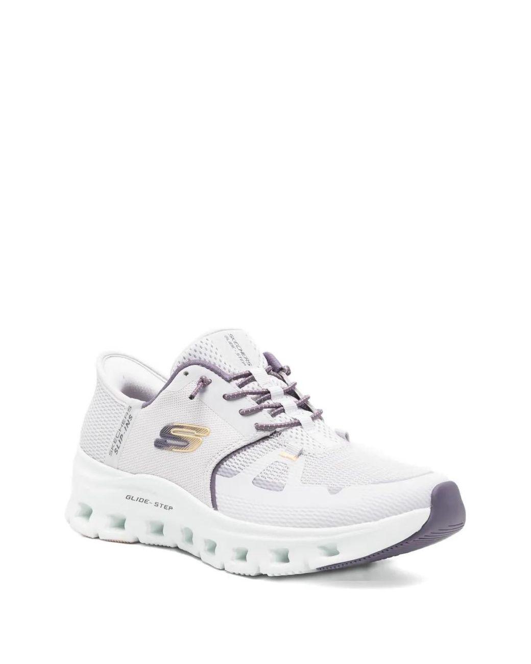 Women's White Glide-Step Pro Lace-Up Logo Sneakers