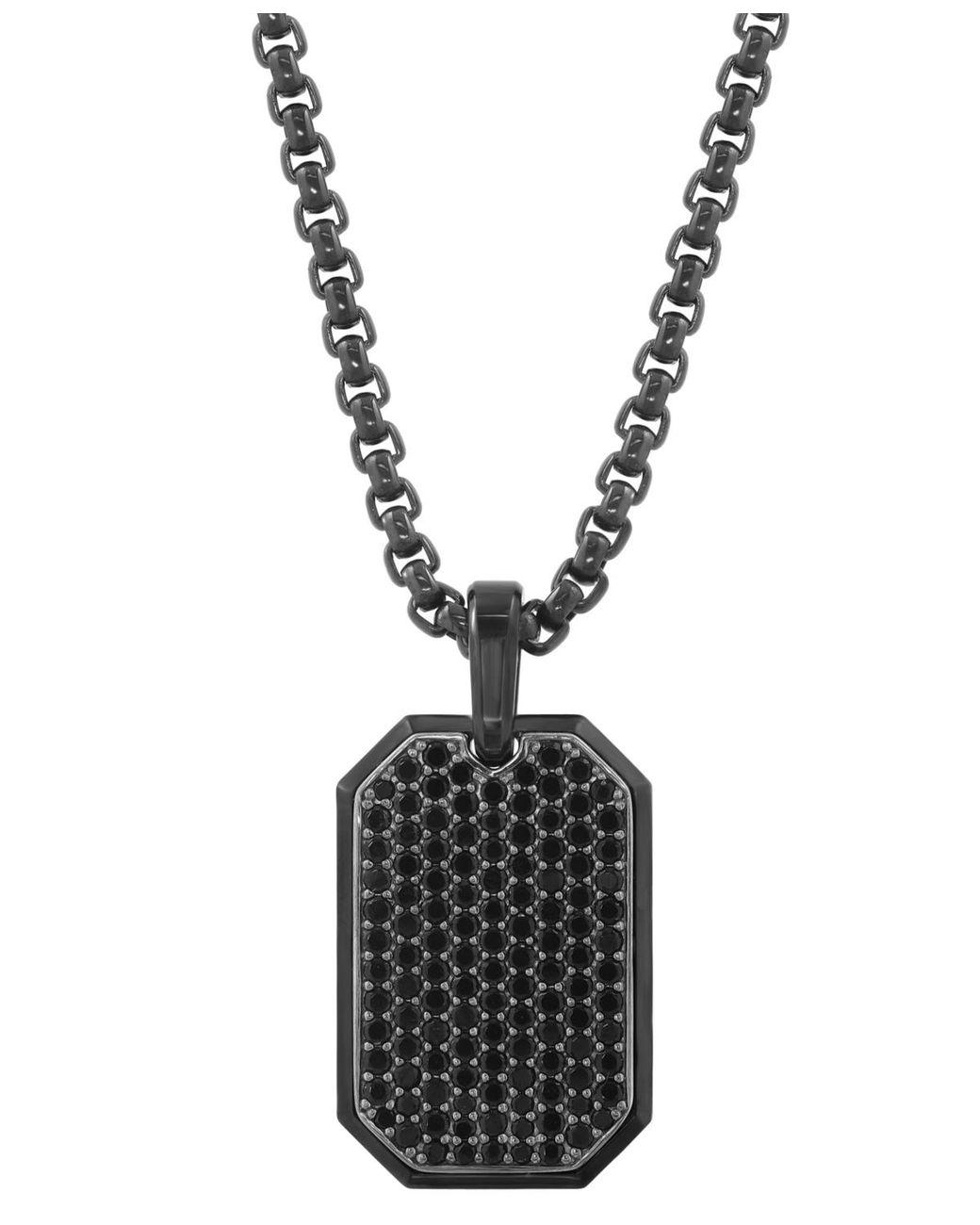 Men's Metallic Black Spinel Pendant Necklace (1-7/8 Ct. T.w.