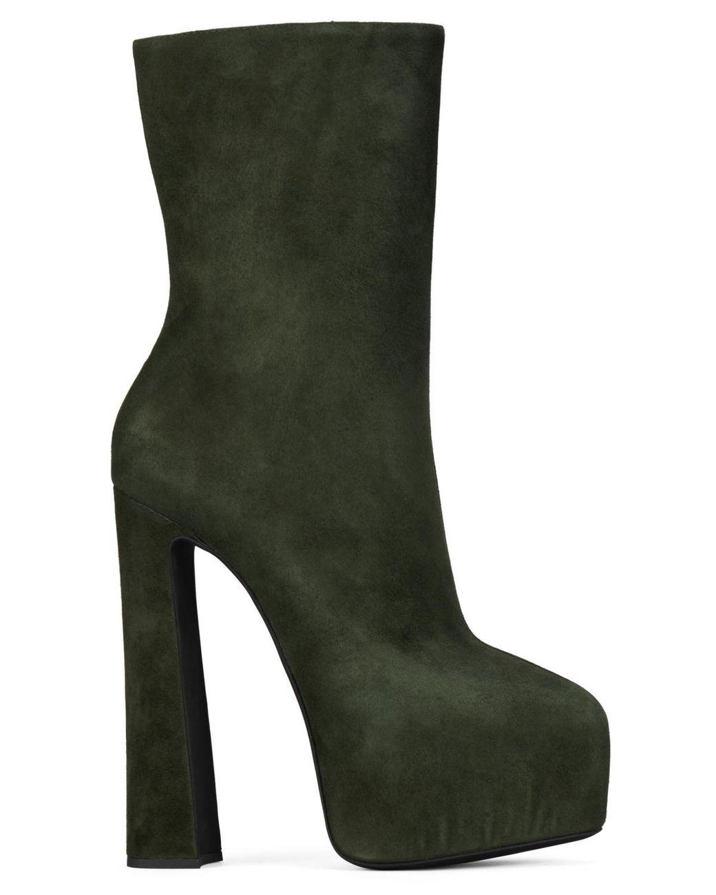 Women's Green Woah Hi Platform Full-zip Dress Booties