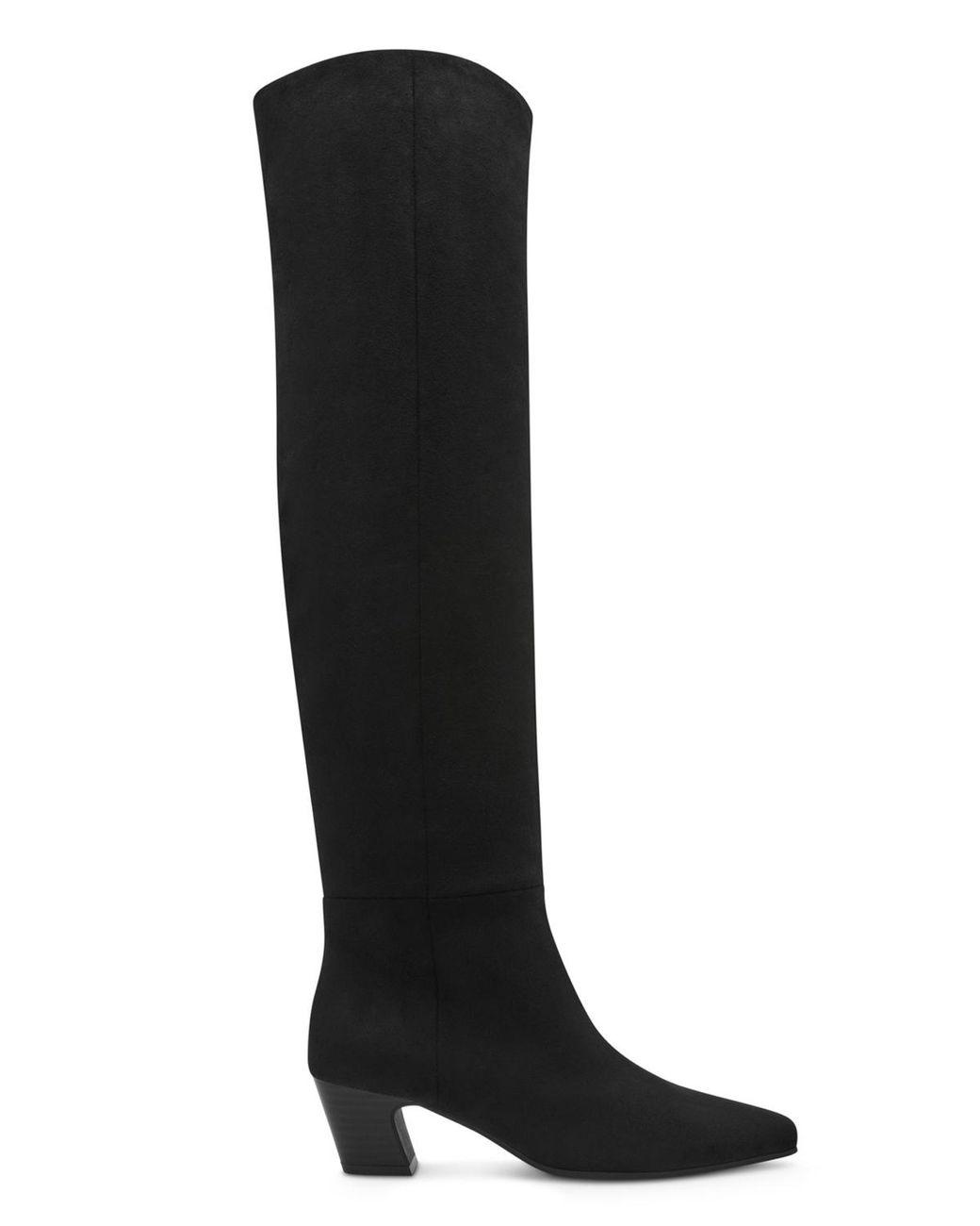 Women's Black Stryker Wide-calf Over-the-knee Pull On Heeled Boots