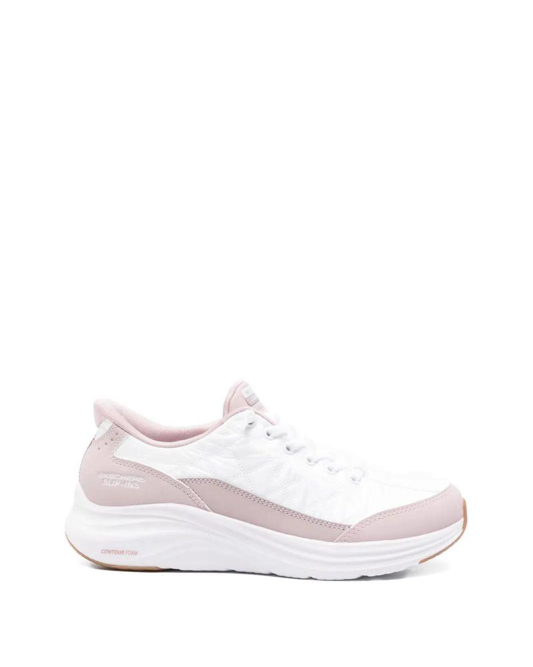 Women's White Slip-Ins Quilted Sneakers