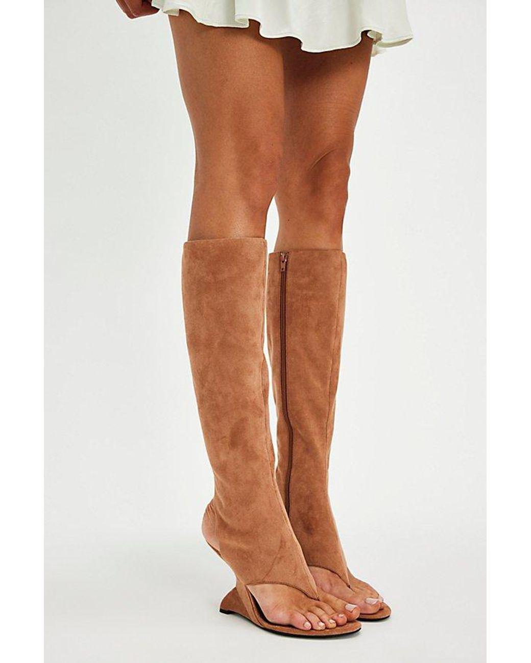 Women's Brown Alix Knee-High Wedges