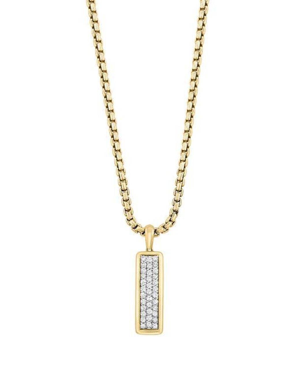 Men's Metallic Pavé Zircon Pendant Necklace