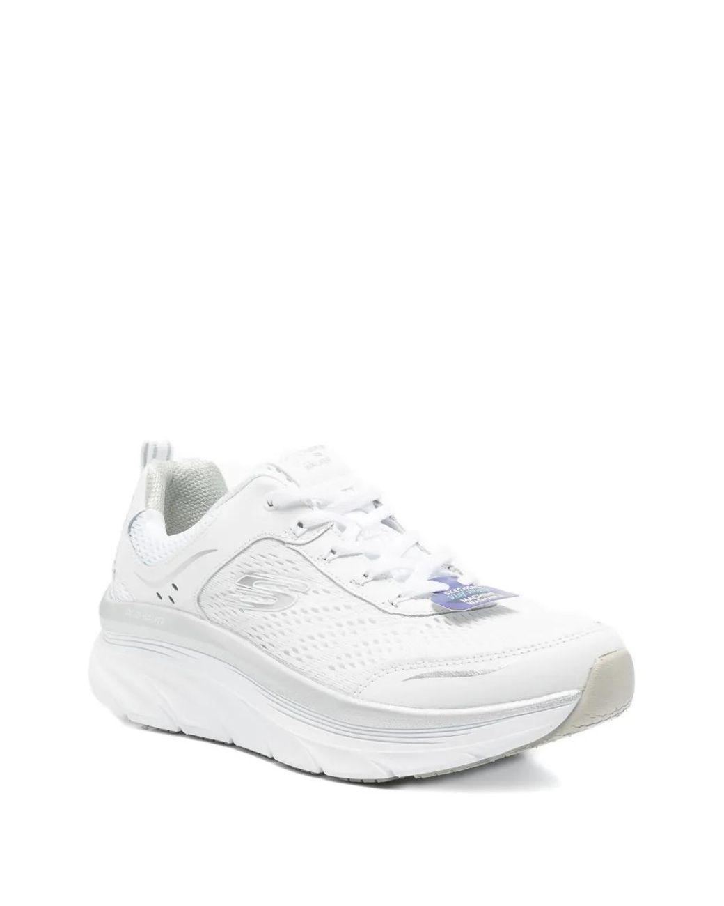 Women's White D'Lux Wlker Infinite Motion Lace-Up Sneakers