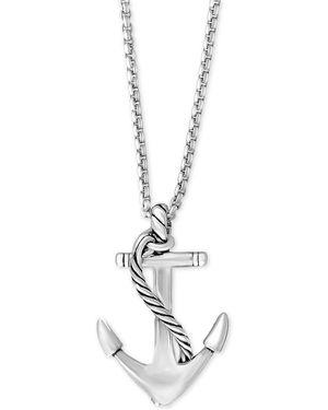 Effy Men's Anchor Pendant Necklace In Sterling Silver - Metallic