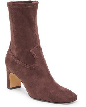 Dolce Vita Roan Square-toe Pull-on Stretch Dress Booties - Brown