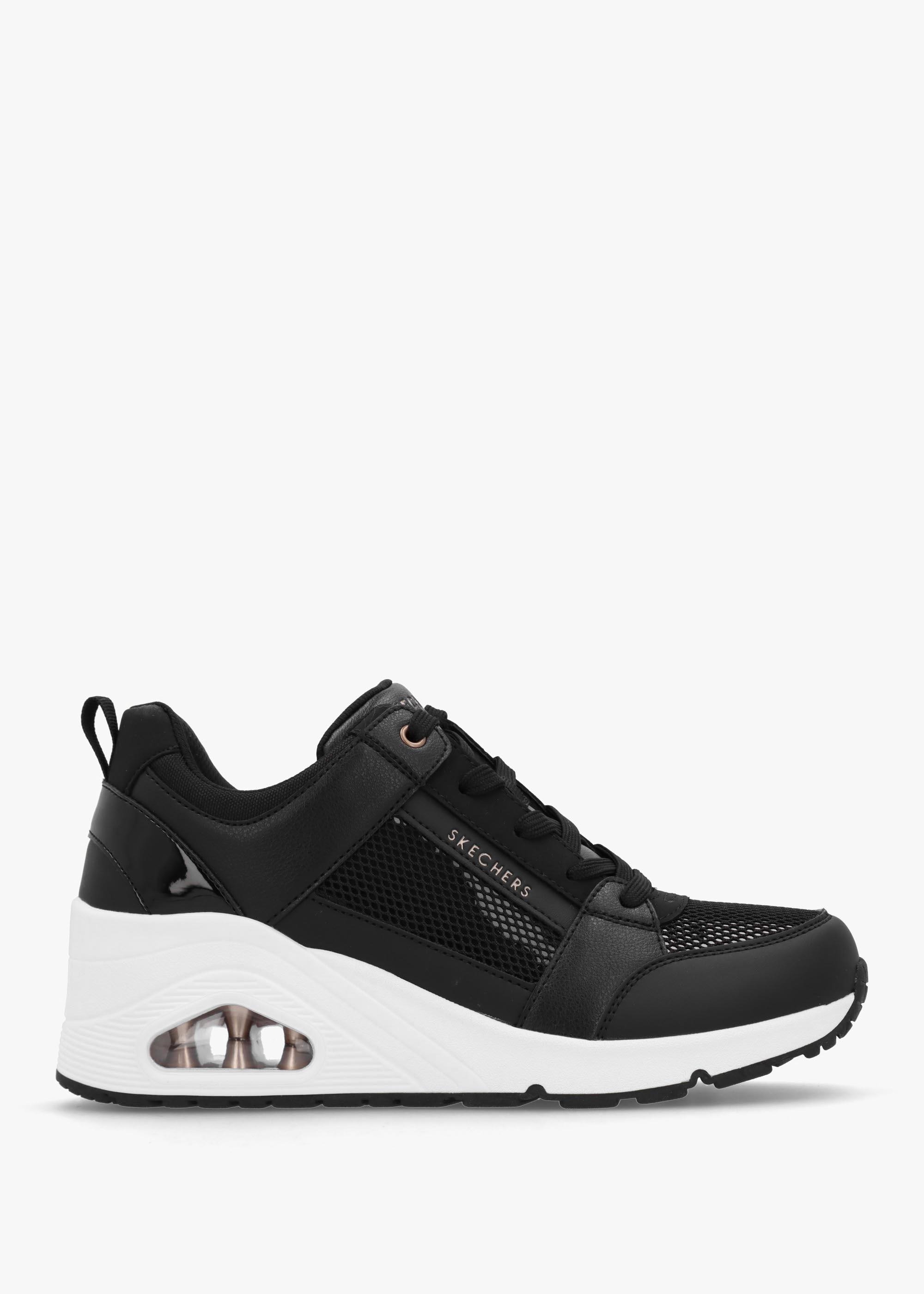 Skechers Uno Everything Nice Black Wedge Trainers
