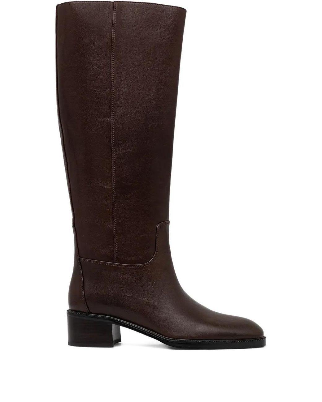Women's Brown Lada Block-Heel Boots