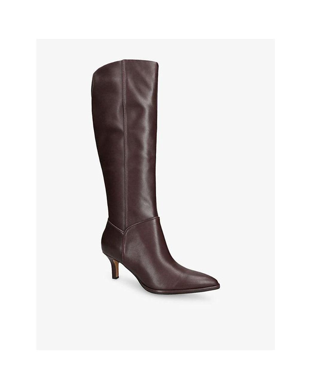 Women's Brown Aldy Leather Heeled Boots