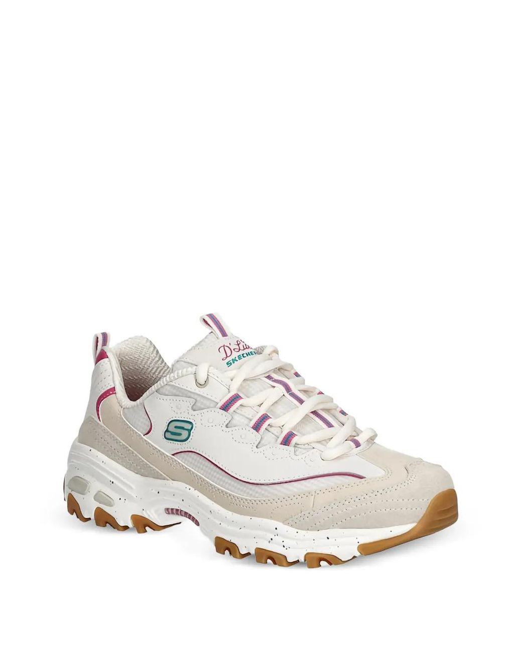 Women's White Striped Paneled Sneakers