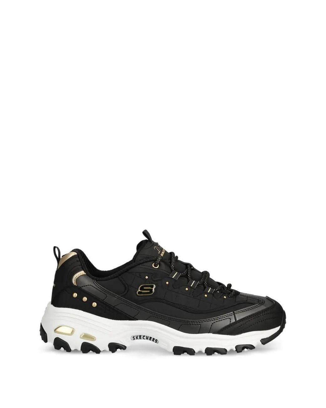 Women's Black Logo-Detail Lace-Up Sneakers