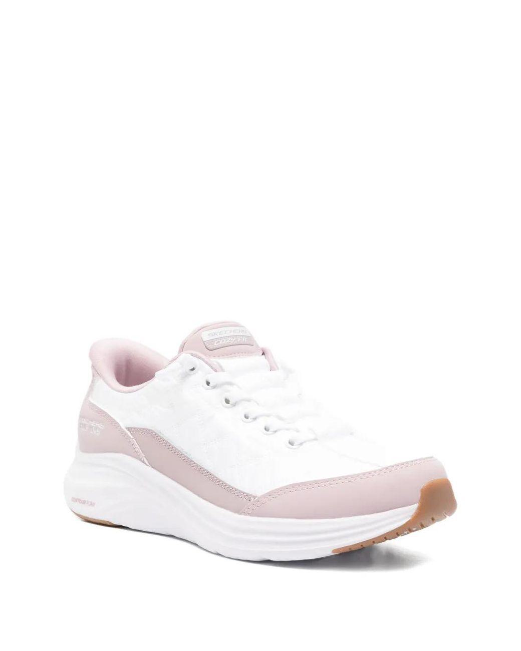 Women's White Slip-Ins Quilted Sneakers