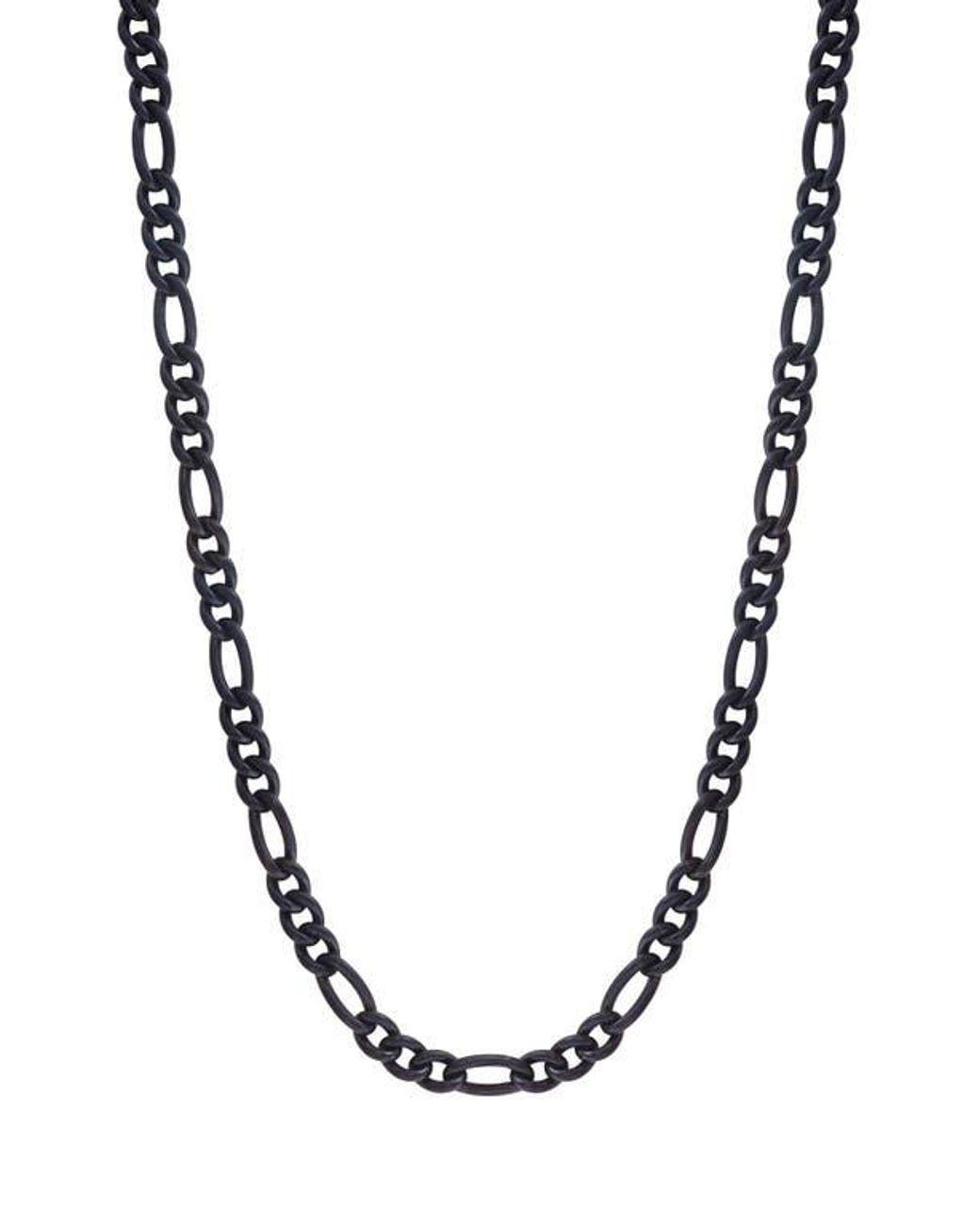 Men's Metallic Titanium Figaro Chain Necklace