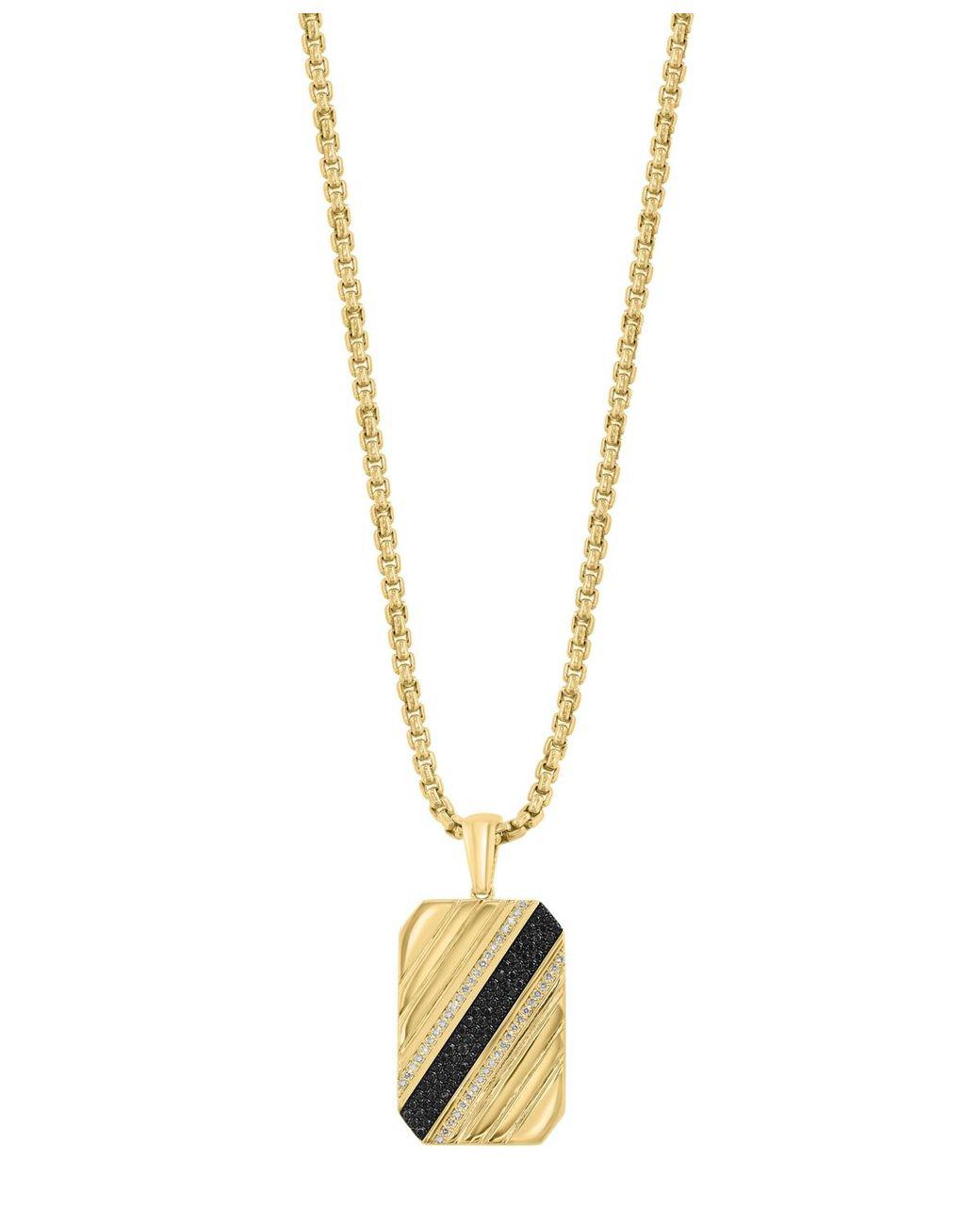 Men's Metallic Diamond Pendant Necklace (1/2 Ct. T.w.
