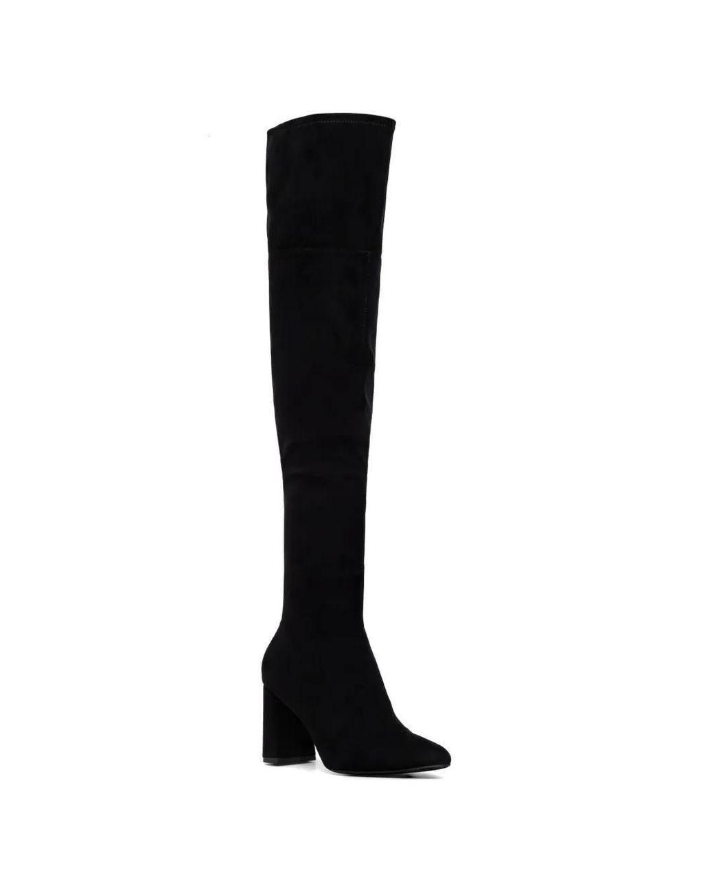 Women's Black Suede Over-The-Knee Boots