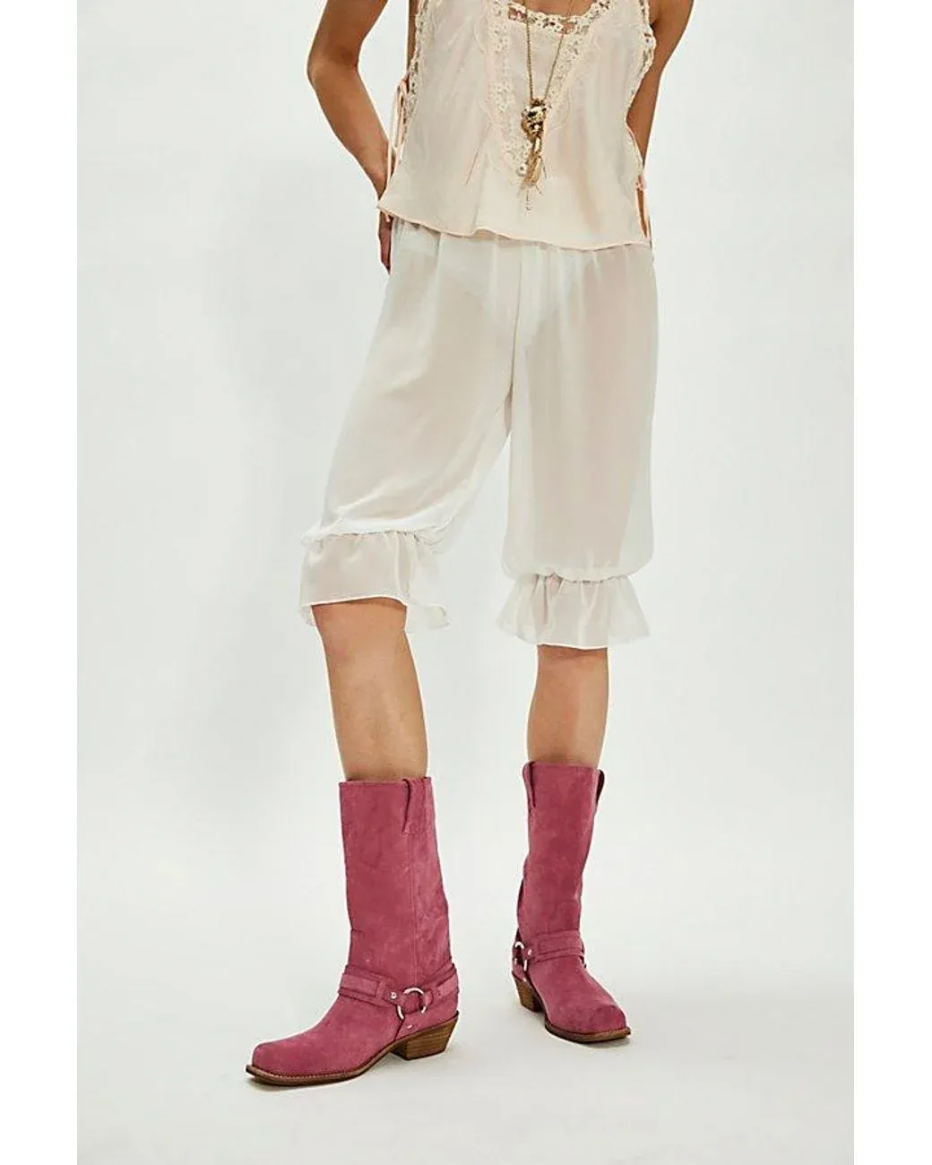 Women's White Coyote Country Harness Boots