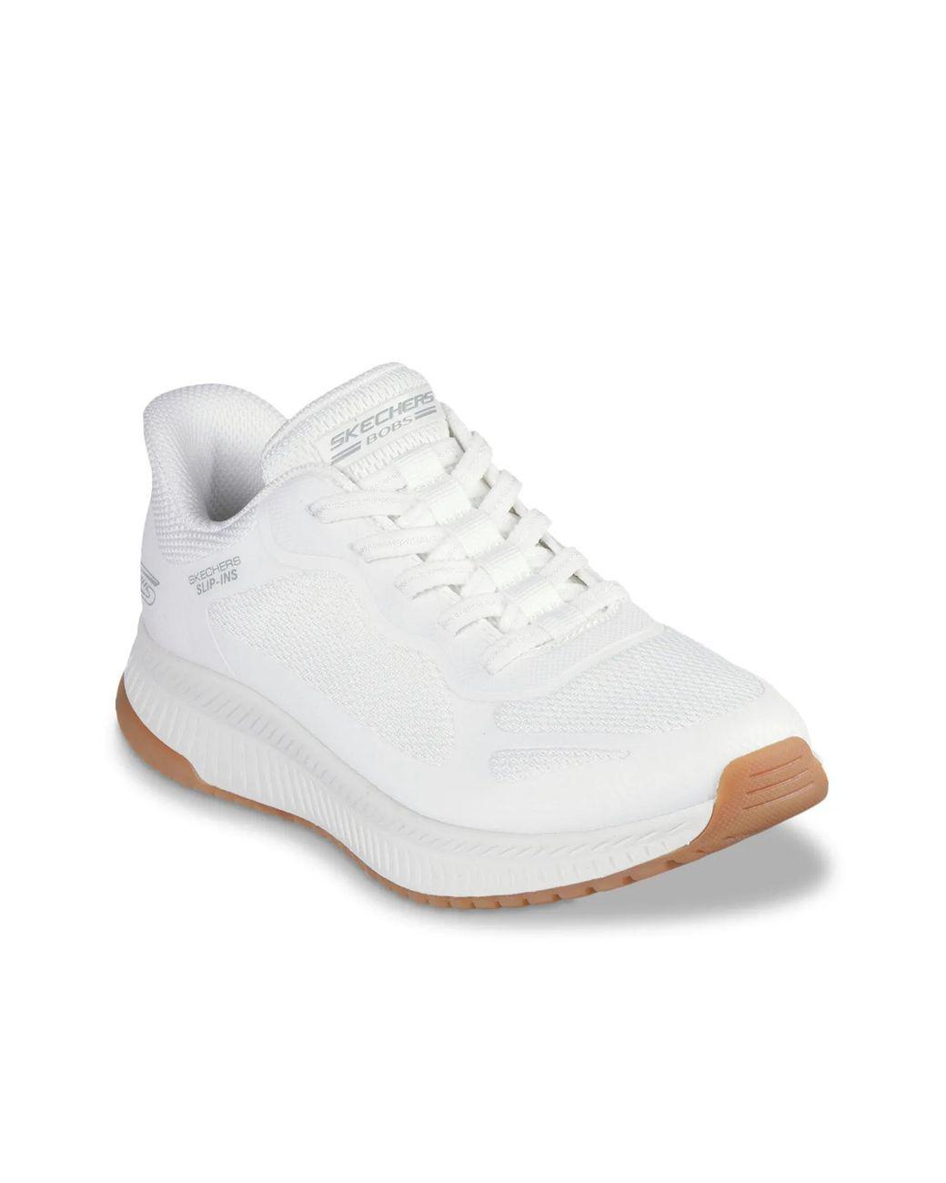 Women's White Hands Free Slipins Bobs Squad 4 Staple Look Sneaker