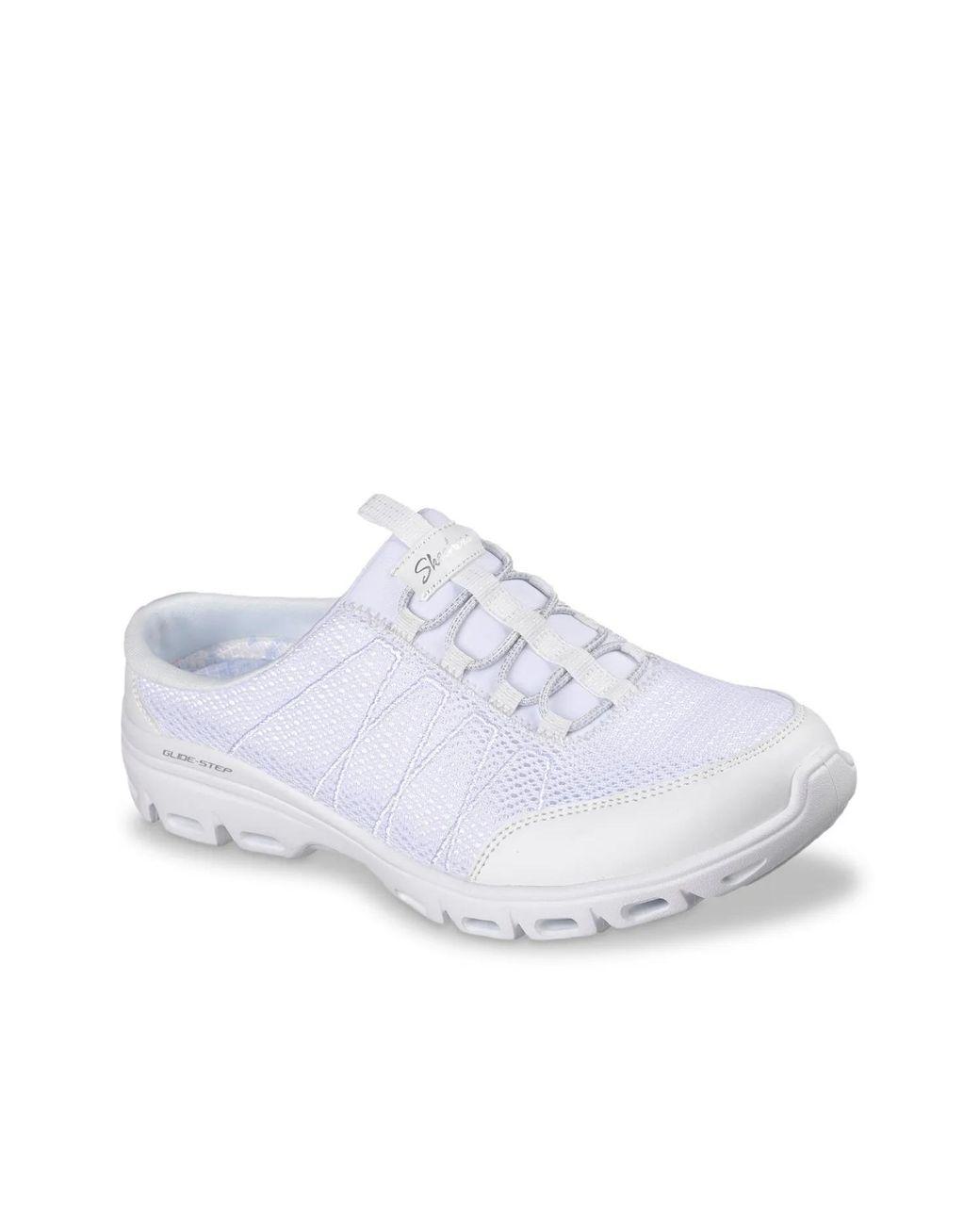 Women's White Relaxed Fit: Glidestep Comfort Slipon Sneaker