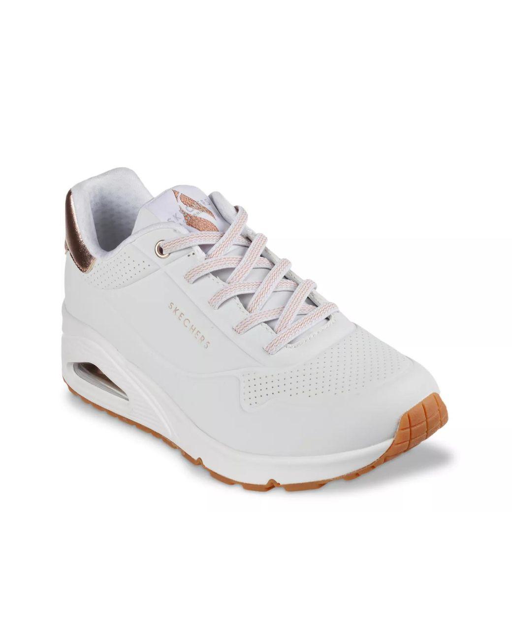 Women's White Uno Shimmer Away Sneaker
