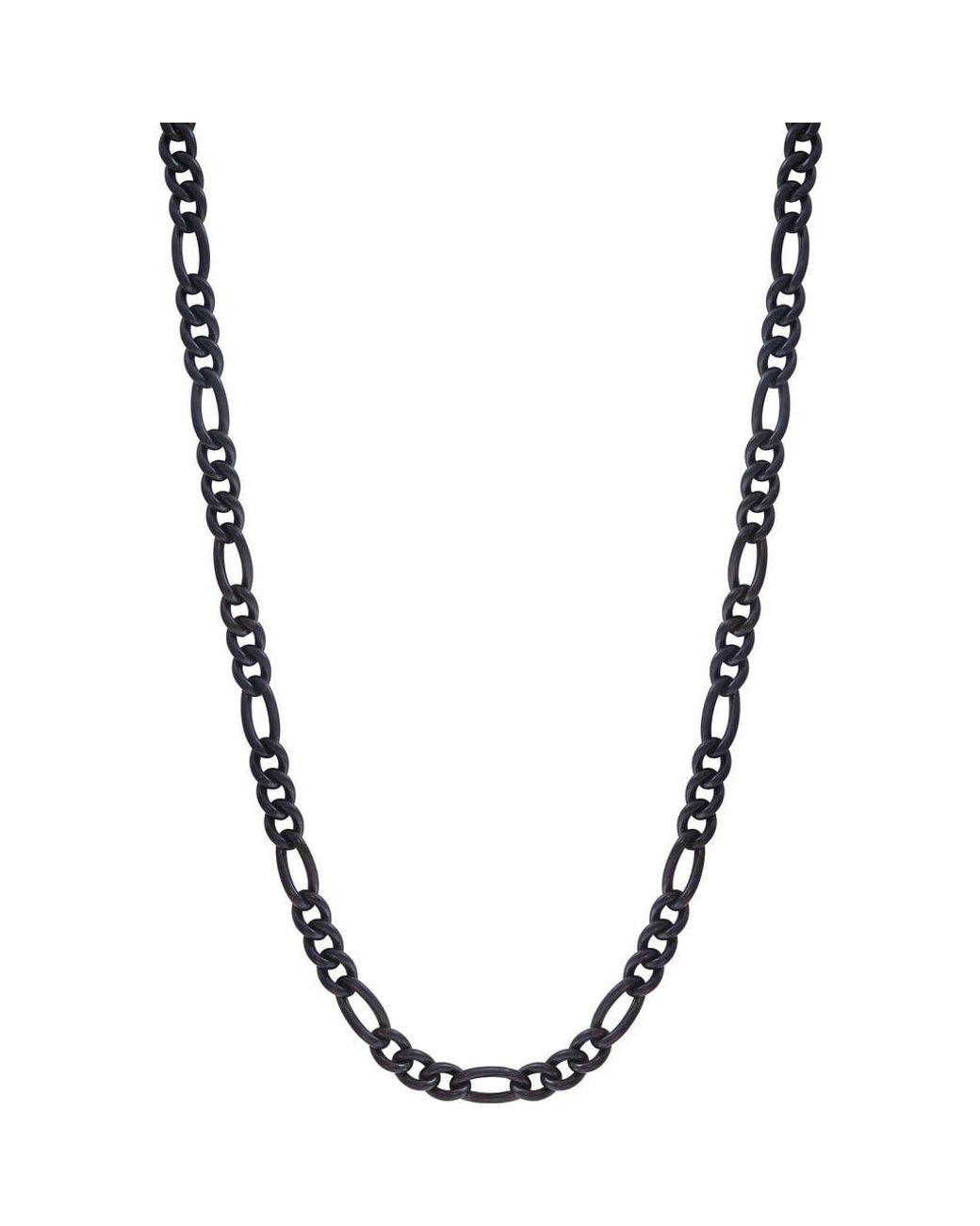 Men's Metallic Titanium Figaro Chain Necklace