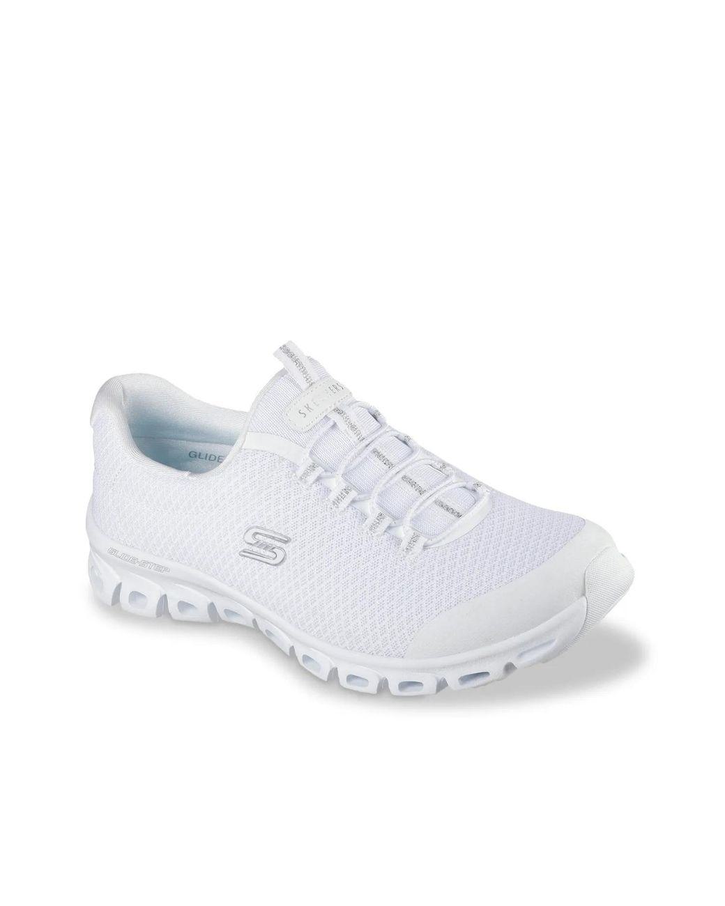 Women's White Wide Width Glidestep Resilience Sneaker