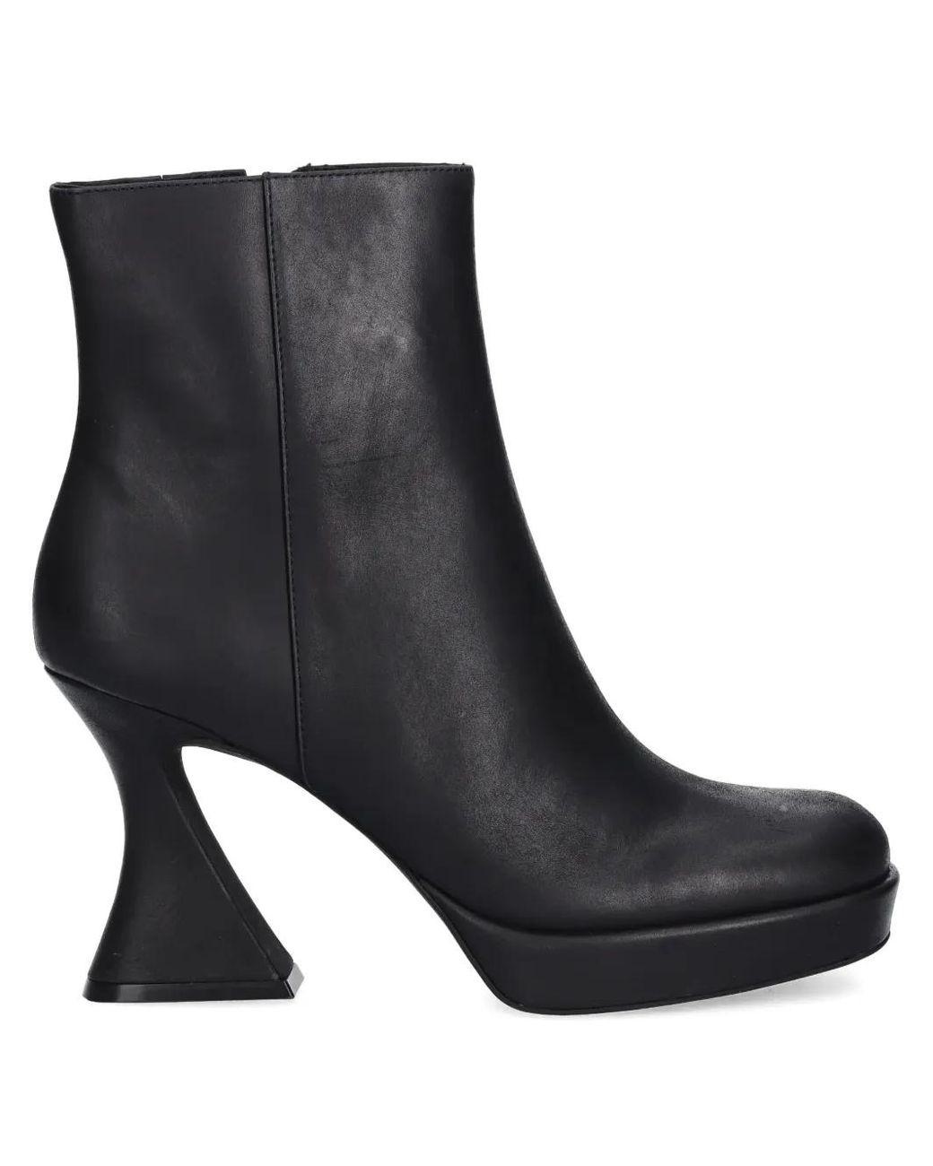 Women's Black Humanity Platform Heel Ankle Boots
