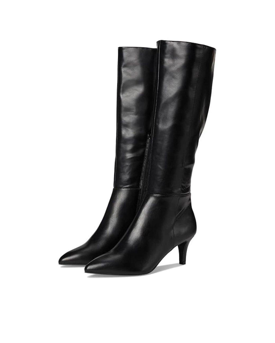 Women's Black Alabama Boots Pointed Toe Kitten Heel Hawk2669