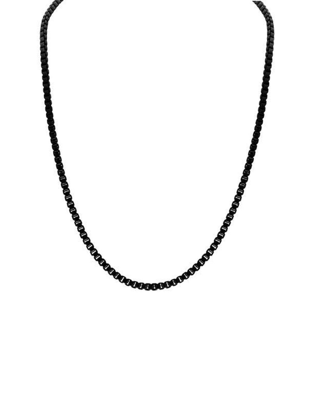Men's Metallic Sterling Box Chain Necklace