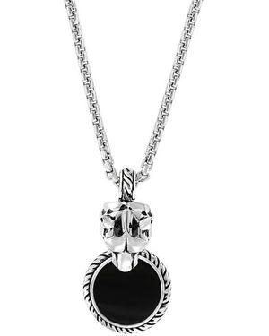 Effy Sterling Onyx Pendant Necklace - Metallic