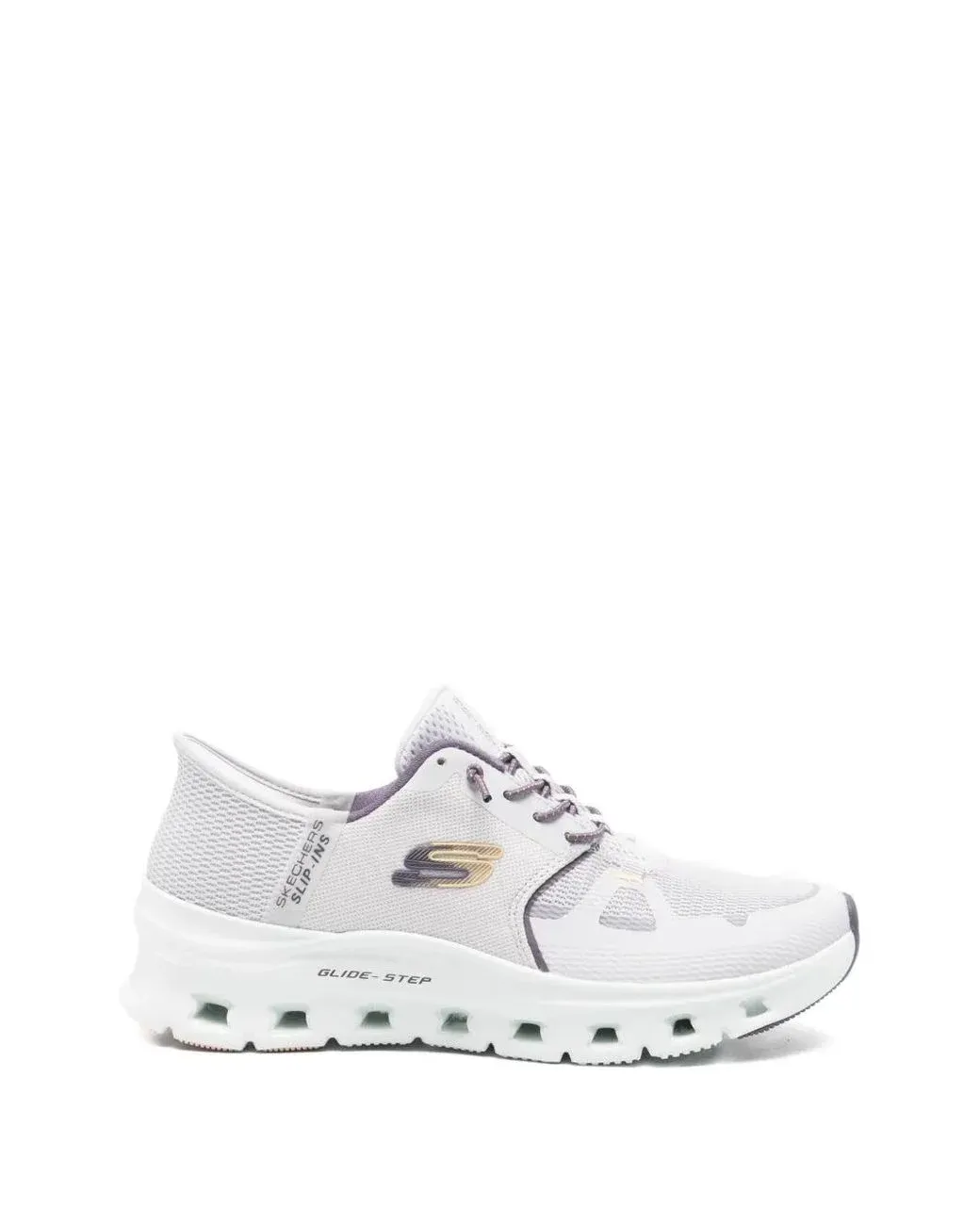 Women's White Glide-Step Pro Lace-Up Logo Sneakers