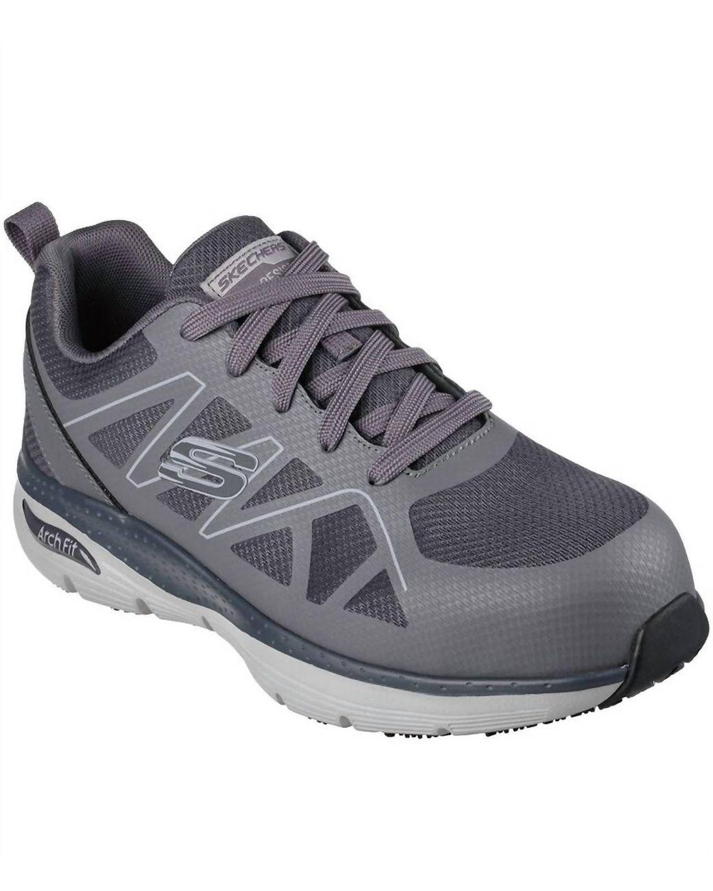 Women's Gray Arch Fit Slip-Resistant Vigorit Sneakers