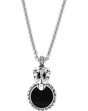 Effy Sterling Onyx Pendant Necklace - Metallic